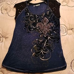 Blue n Black top